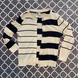 Banana Republic Nautical Blue/Cream Cardigan